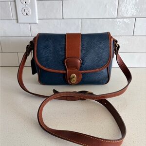 Coach Sheridan Mayfield Glenwood EUC Vintage Navy Brown Leather Crossbody Bag